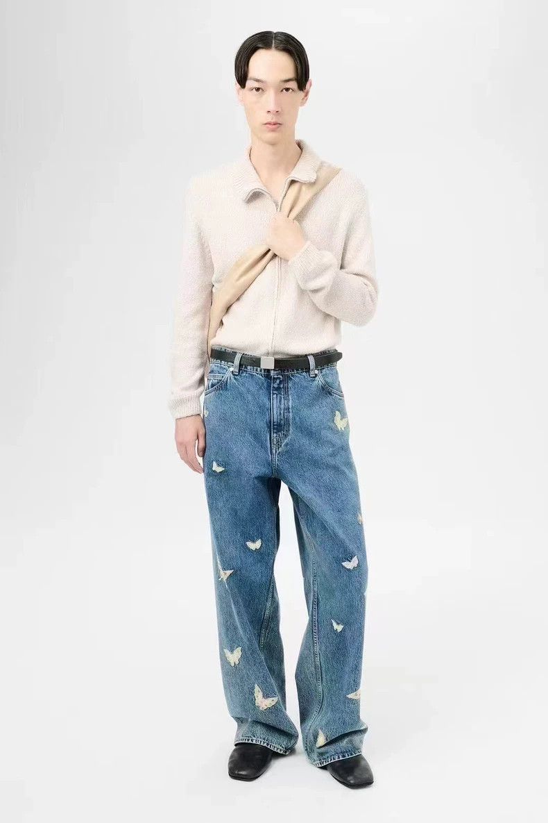 Our Legacy Our Legacy Butterfly Embroidered Denim Pants-dmc Size US 29 - 3 Thumbnail