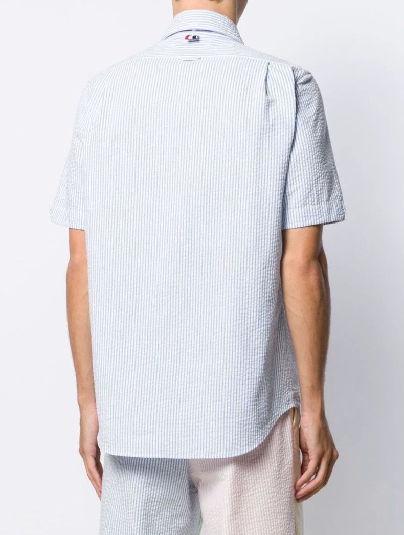 Thom Browne Blue Striped Short Sleeve Shirt-dmc Size US S / EU 44-46 / 1 - 7 Thumbnail