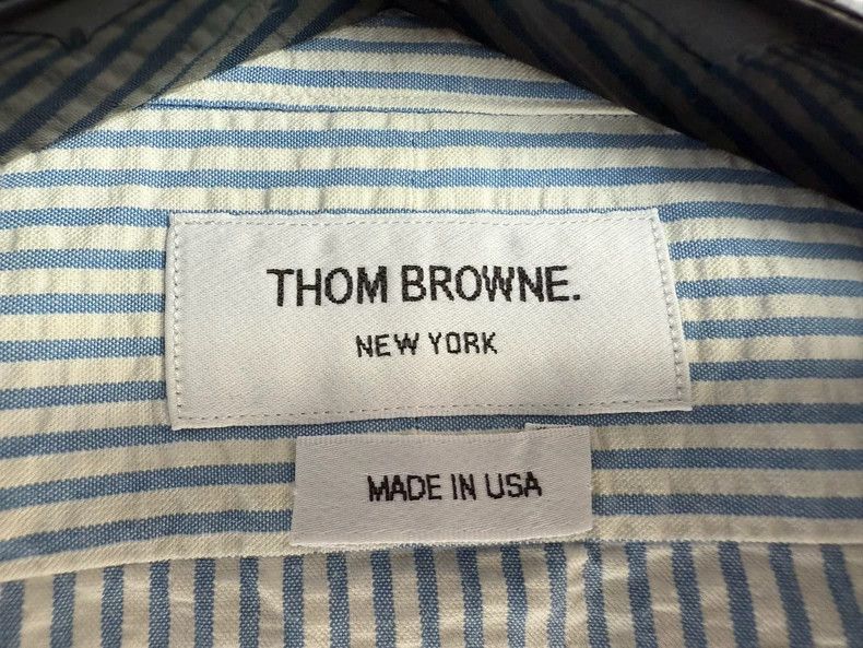 Thom Browne Blue Striped Short Sleeve Shirt-dmc Size US S / EU 44-46 / 1 - 3 Thumbnail