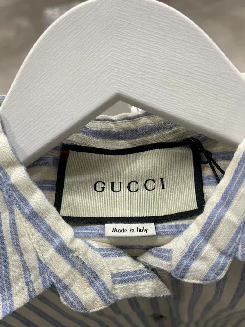 Gucci Gucci Striped Shirt with Logo Embroidery-dmc Size US M / EU 48-50 / 2 - 6 Thumbnail
