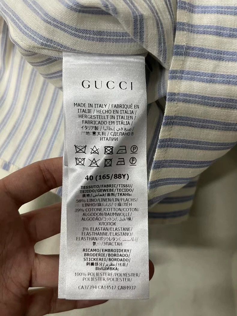 Gucci Gucci Striped Shirt with Logo Embroidery-dmc Size US M / EU 48-50 / 2 - 7 Thumbnail