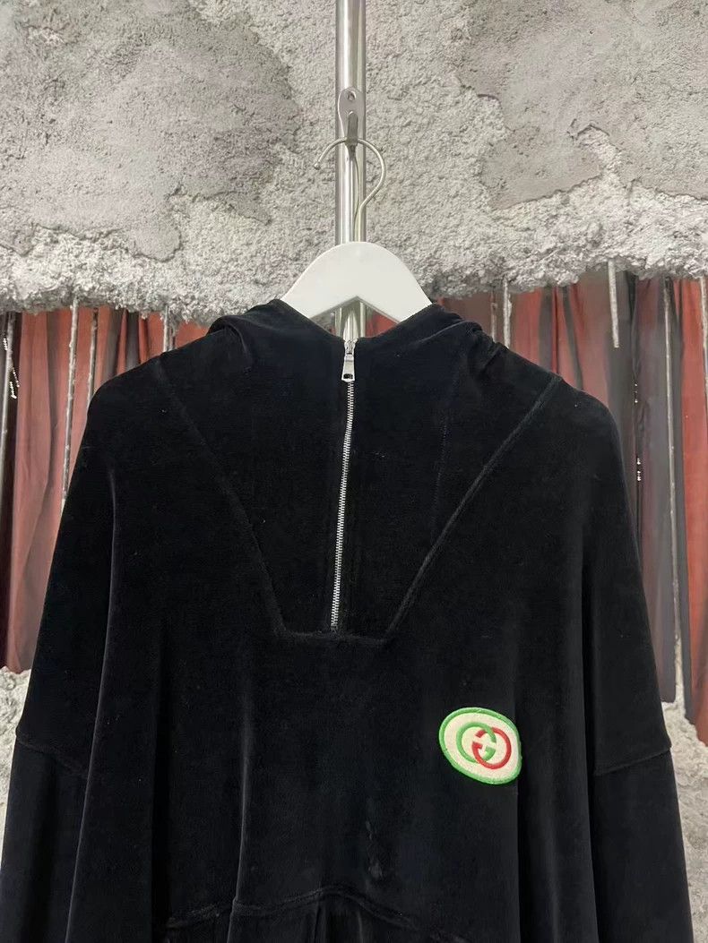 Gucci Gucci Velvet Half-Zip Hoodie-dmc Size US M / EU 48-50 / 2 - 3 Thumbnail