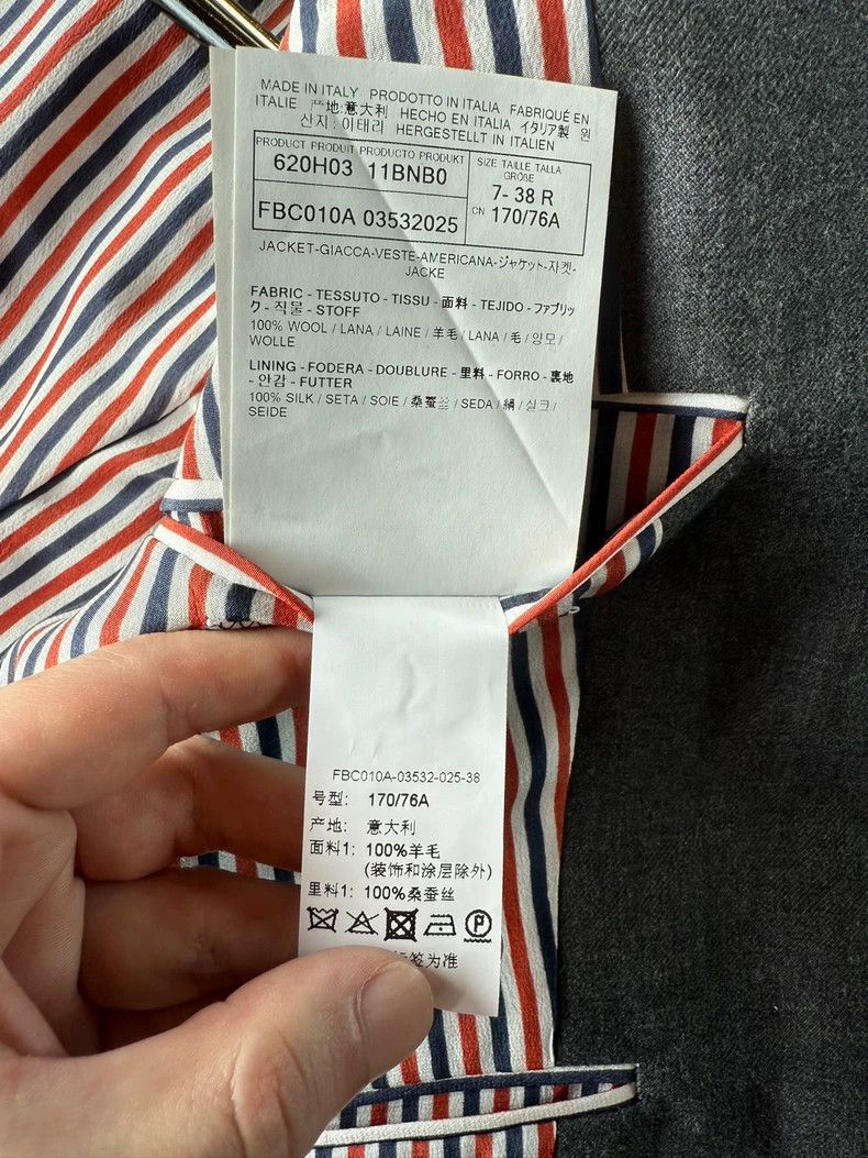 Thom Browne Thom Browne Grey Tailored Blazer with Stripes-dmc Size US M / EU 48-50 / 2 - 4 Thumbnail