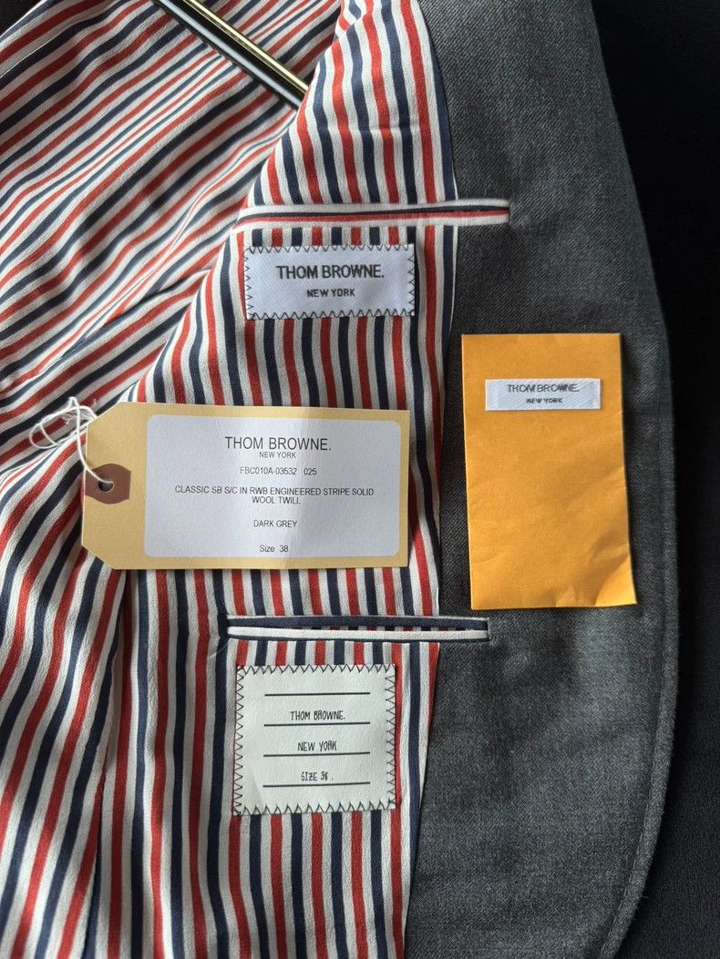 Thom Browne Thom Browne Grey Tailored Blazer with Stripes-dmc Size US M / EU 48-50 / 2 - 3 Thumbnail