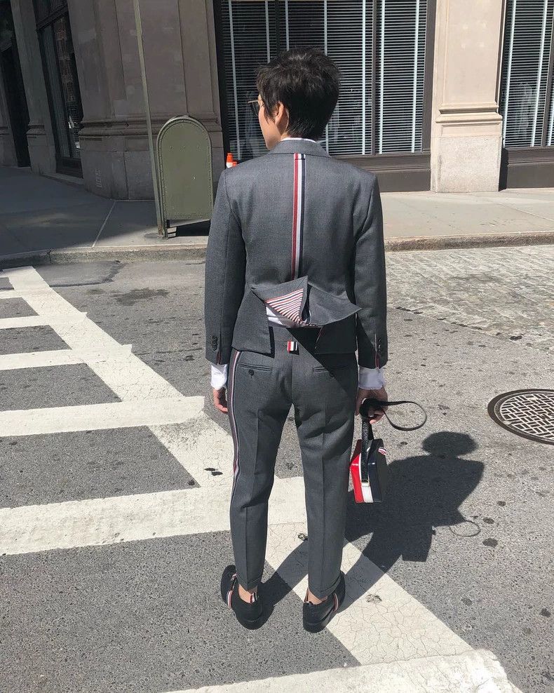 Thom Browne Thom Browne Grey Tailored Blazer with Stripes-dmc Size US M / EU 48-50 / 2 - 8 Thumbnail