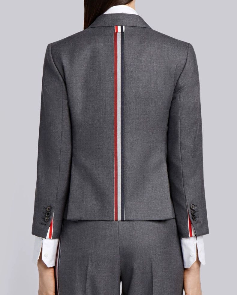 Thom Browne Thom Browne Grey Tailored Blazer with Stripes-dmc Size US M / EU 48-50 / 2 - 6 Thumbnail