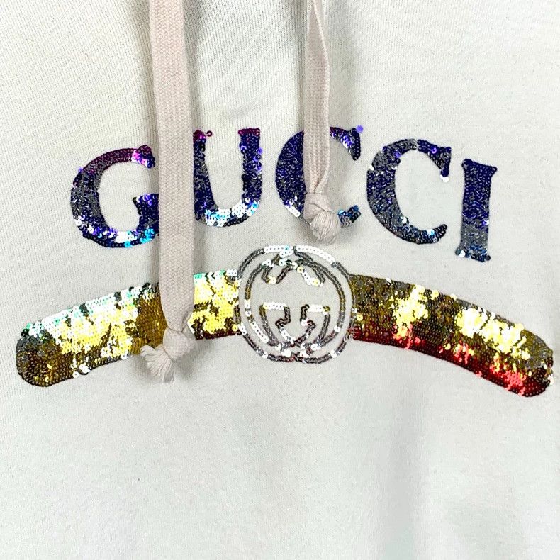 Gucci Gucci Logo Sequin Hooded Sweatshirt-dmc Size US XS / EU 42 / 0 - 4 Thumbnail