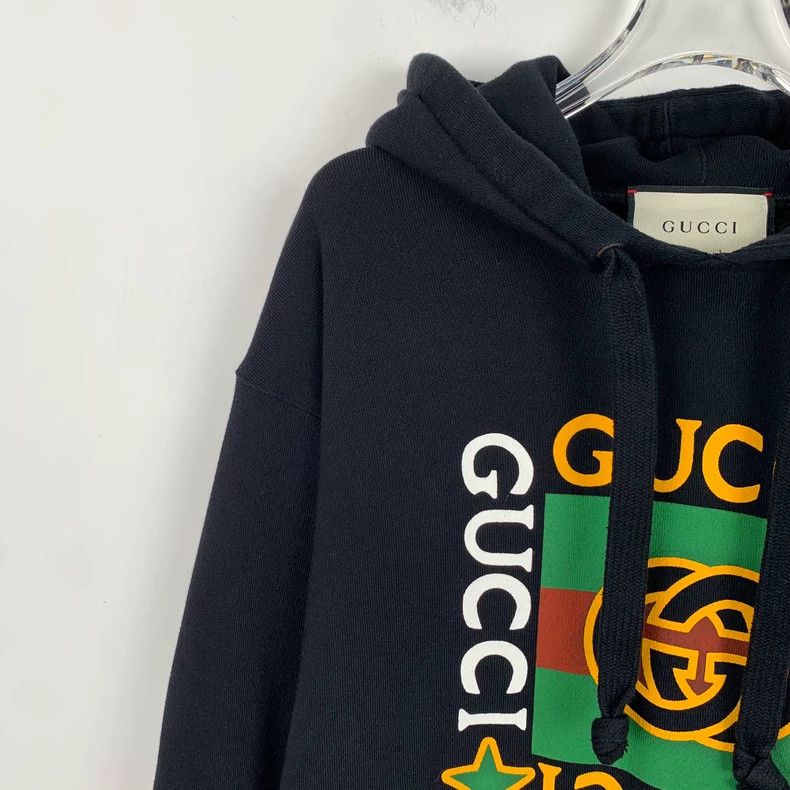 Gucci Black Logo Print Hooded Sweatshirt-dmc Size US S / EU 44-46 / 1 - 3 Thumbnail