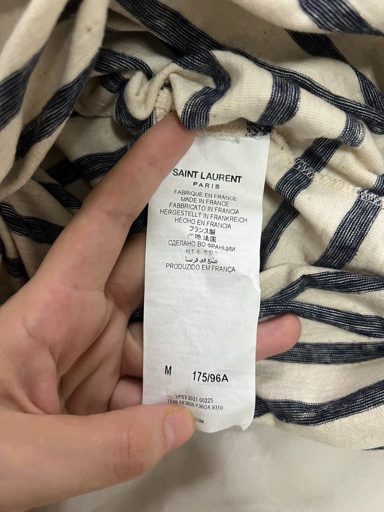 Saint Laurent Paris YSL Spring Summer Striped Logo T-Shirt-dmc Size US M / EU 48-50 / 2 - 5 Thumbnail