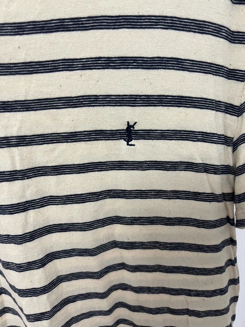 Saint Laurent Paris YSL Spring Summer Striped Logo T-Shirt-dmc Size US M / EU 48-50 / 2 - 3 Thumbnail