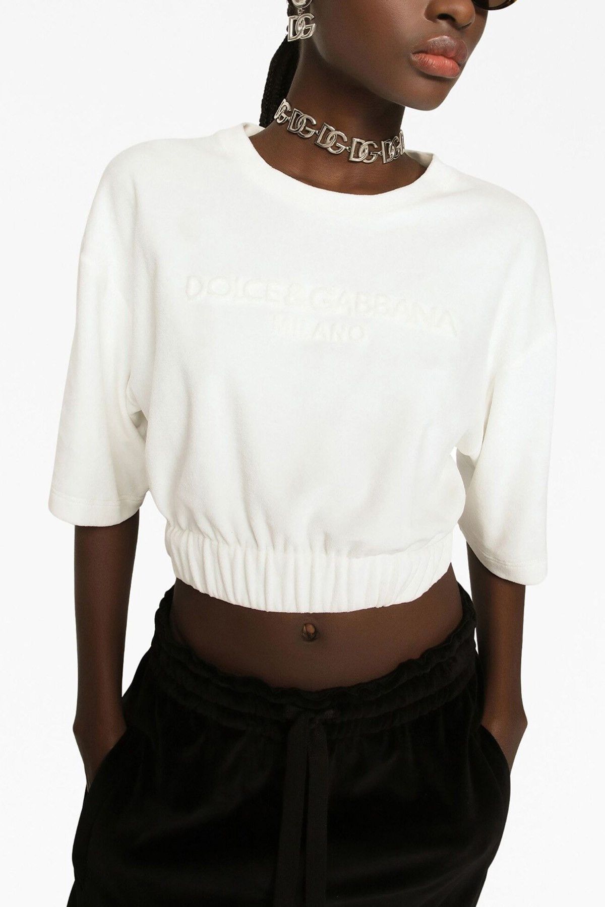 Dolce & Gabbana Logo chenille top Size M / US 6-8 / IT 42-44 - 2 Thumbnail