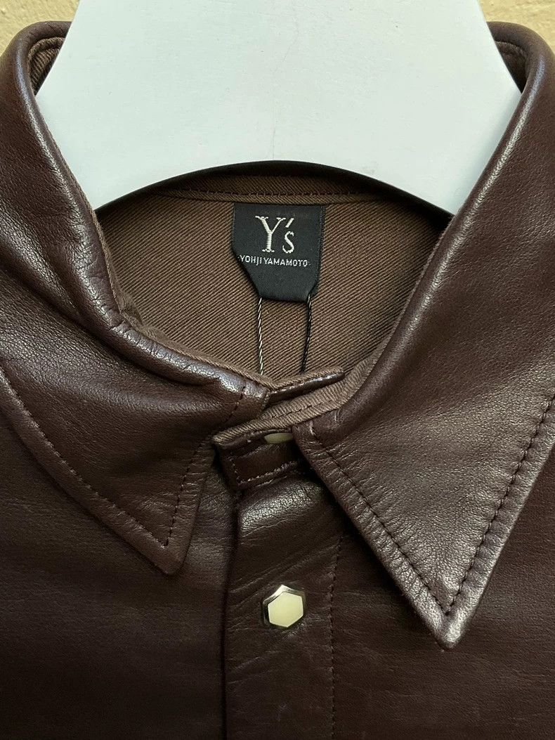Yohji Yamamoto Brown Leather Shirt by Yohji Yamamoto-dmc Size US M / EU 48-50 / 2 - 6 Thumbnail