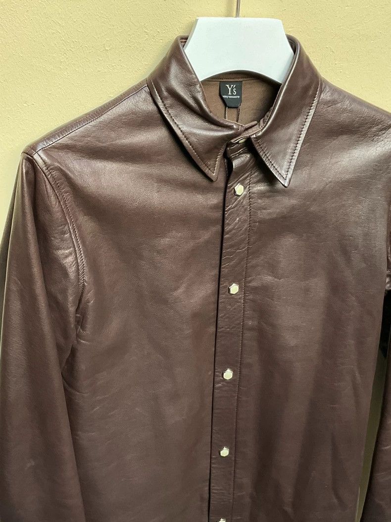 Yohji Yamamoto Brown Leather Shirt by Yohji Yamamoto-dmc Size US M / EU 48-50 / 2 - 3 Thumbnail