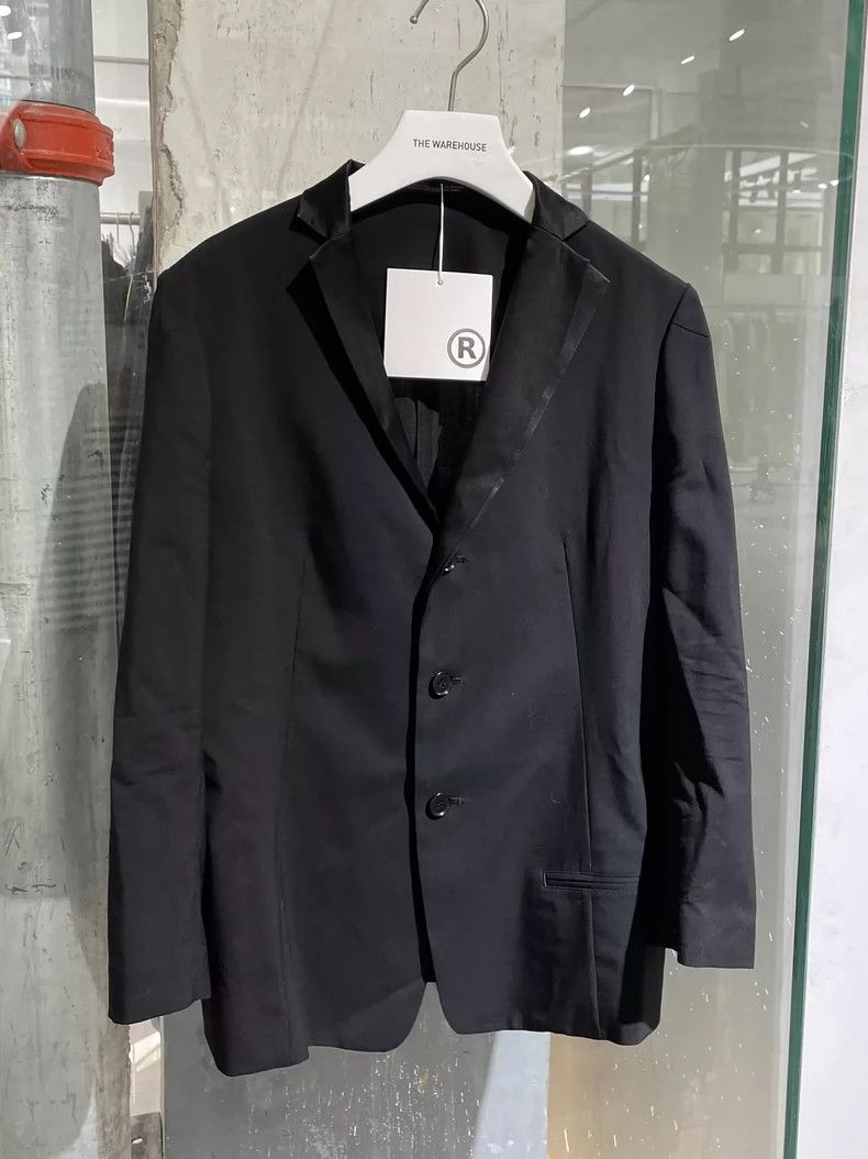 Yohji Yamamoto Black Wool Blend Suit Jacket with Silk Collar-dmc Size US M / EU 48-50 / 2 - 3 Thumbnail