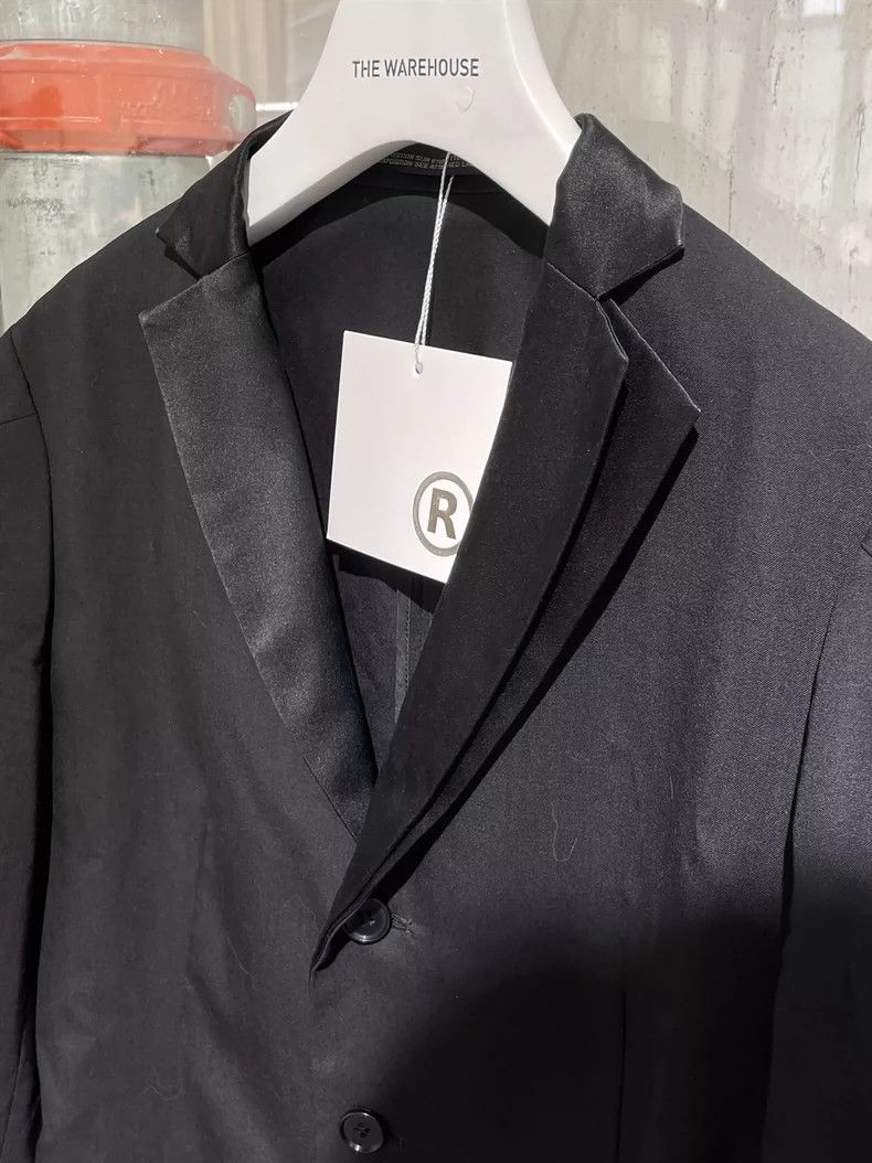 Yohji Yamamoto Black Wool Blend Suit Jacket with Silk Collar-dmc Size US M / EU 48-50 / 2 - 2 Thumbnail