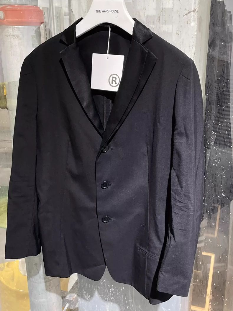 Yohji Yamamoto Black Wool Blend Suit Jacket with Silk Collar-dmc Size US M / EU 48-50 / 2 - 4 Thumbnail