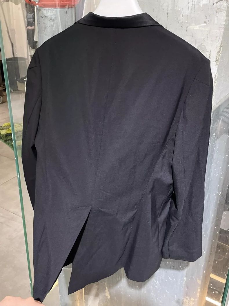 Yohji Yamamoto Black Wool Blend Suit Jacket with Silk Collar-dmc Size US M / EU 48-50 / 2 - 5 Thumbnail
