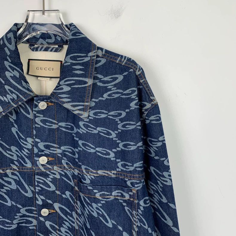 Gucci Gucci Logo Denim Jacket in Dark Blue-dmc Size US M / EU 48-50 / 2 - 3 Thumbnail