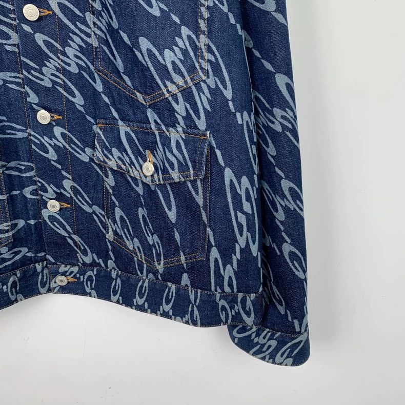 Gucci Gucci Logo Denim Jacket in Dark Blue-dmc Size US M / EU 48-50 / 2 - 4 Thumbnail