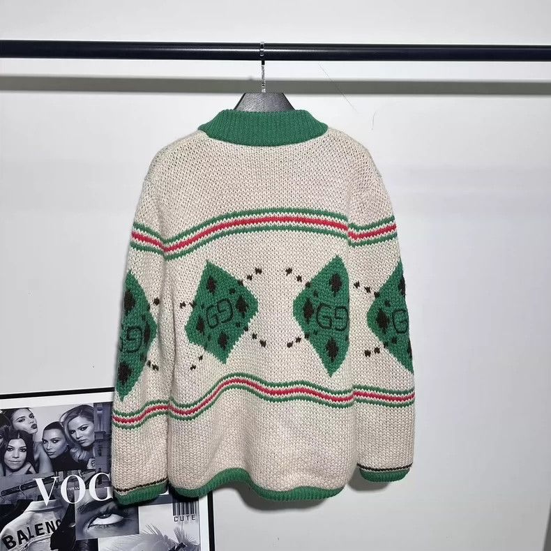 Gucci Ivory Green Alpaca Cardigan by Gucci-dmc Size US XS / EU 42 / 0 - 2 Thumbnail