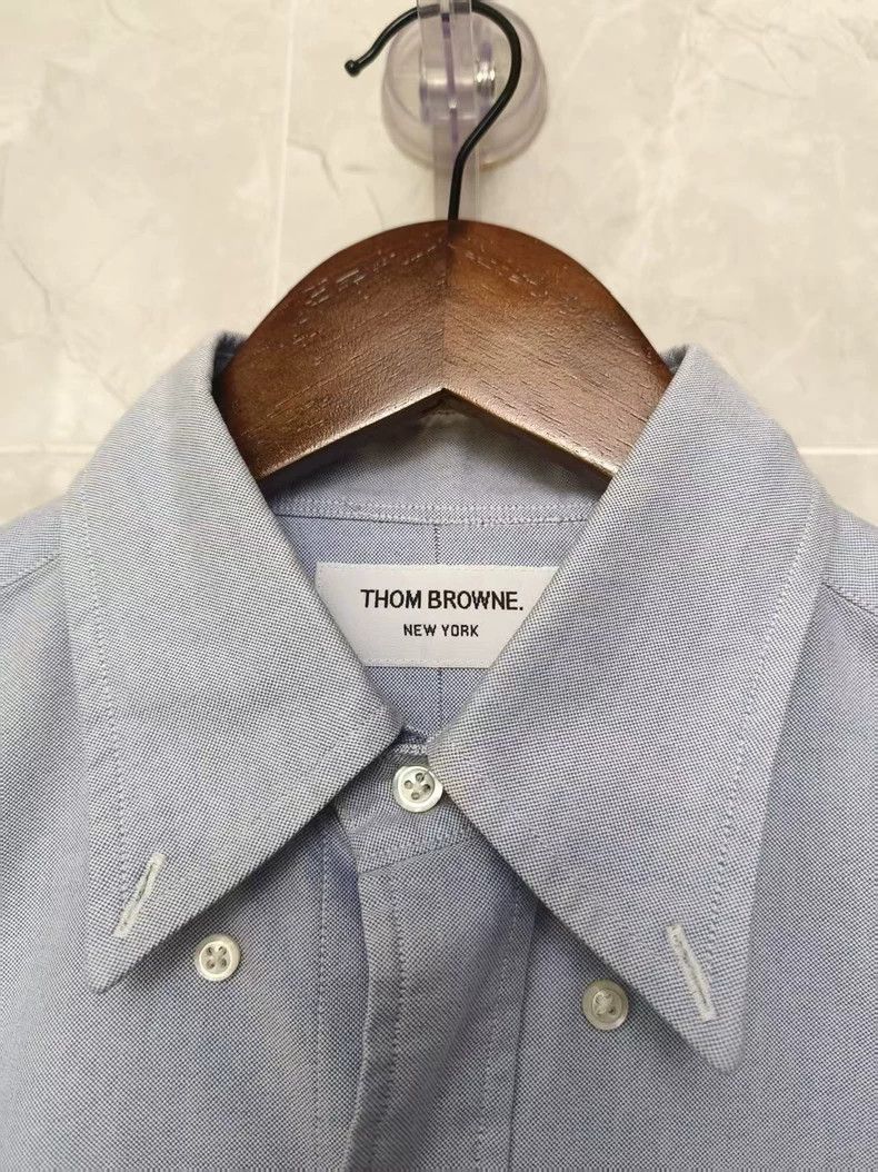 Thom Browne Blue Striped Long Sleeve Shirt-dmc