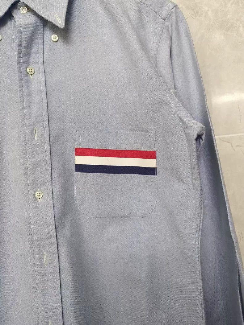 Thom Browne Blue Striped Long Sleeve Shirt-dmc