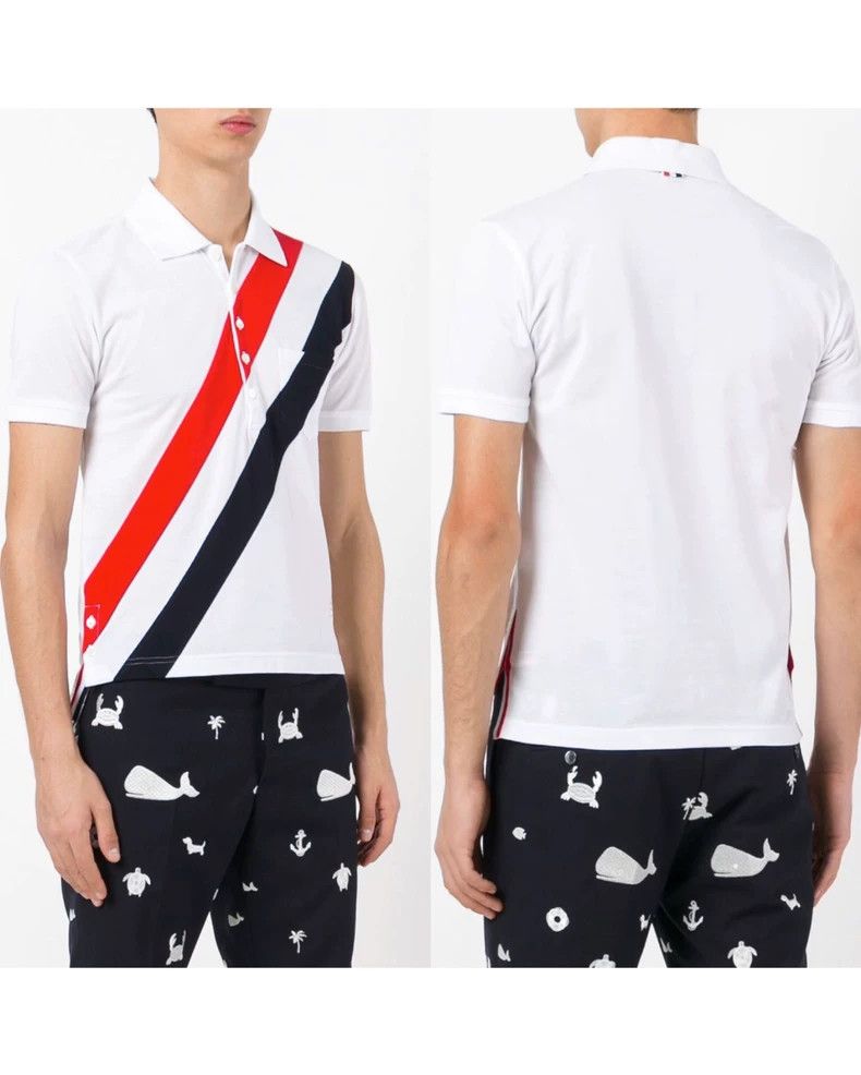 Thom Browne Thom Browne Striped Polo T-Shirt-dmc Size US S / EU 44-46 / 1 - 2 Thumbnail