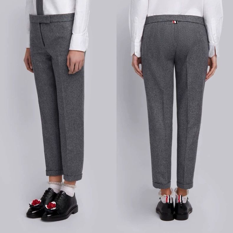 Thom Browne Thom Browne Gray Lowrise Flannel Trousers-dmc Size US 31 - 6 Thumbnail