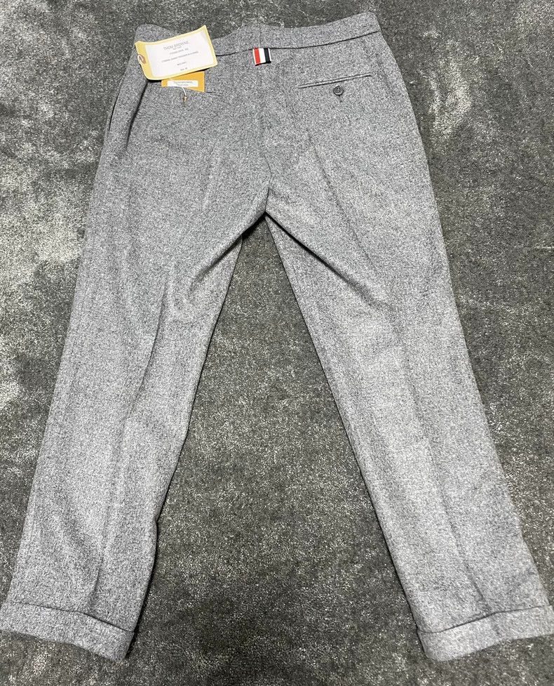 Thom Browne Thom Browne Gray Lowrise Flannel Trousers-dmc Size US 31 - 5 Thumbnail