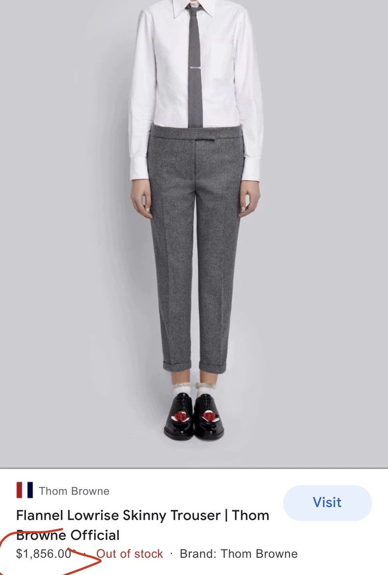 Thom Browne Thom Browne Gray Lowrise Flannel Trousers-dmc Size US 31 - 2 Thumbnail