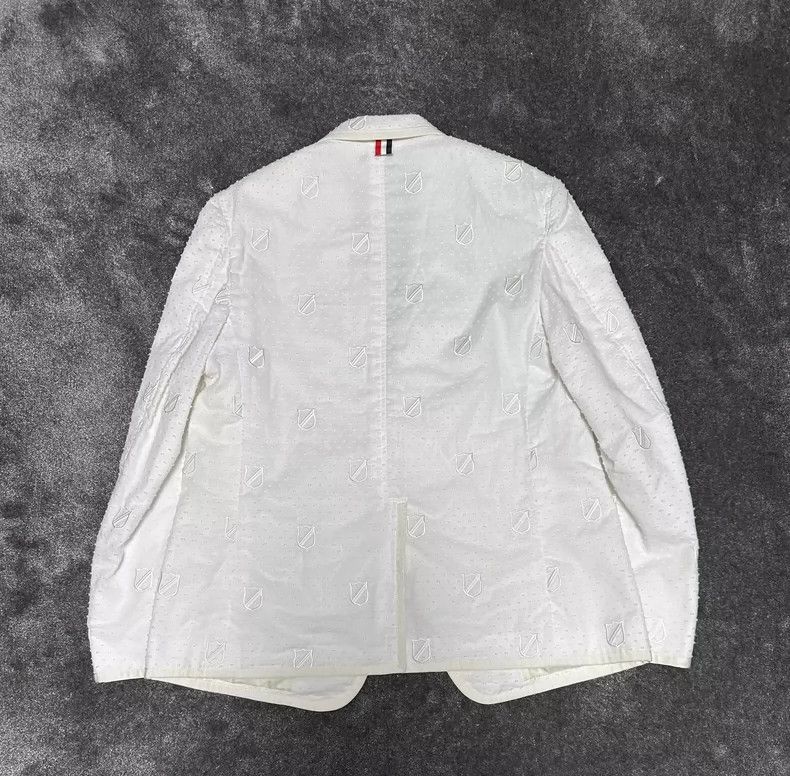 Thom Browne White Embroidered Cotton Jacket by Thom Browne-dmc Size US M / EU 48-50 / 2 - 5 Thumbnail