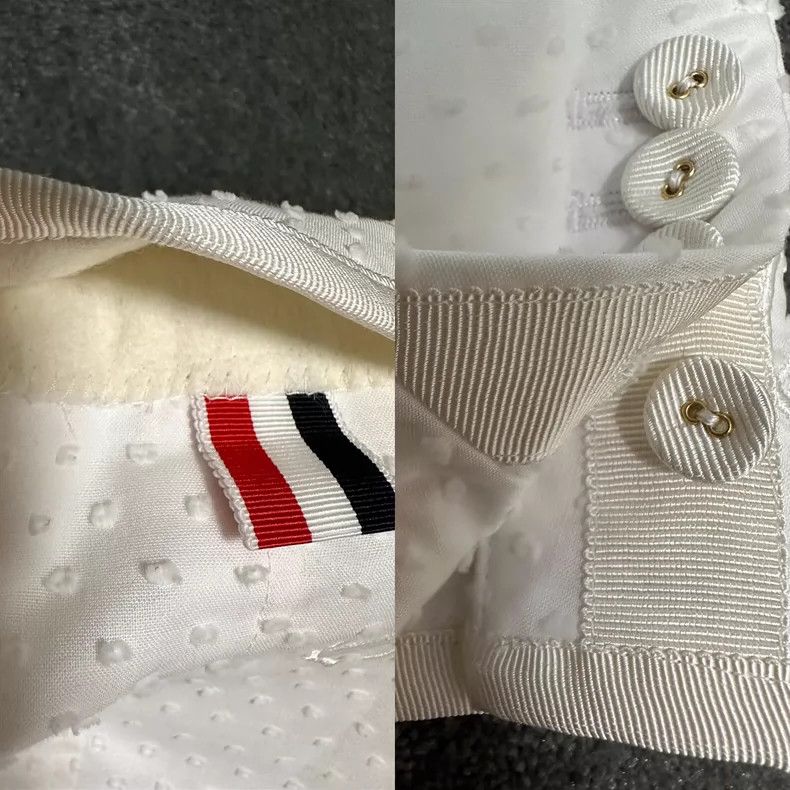 Thom Browne White Embroidered Cotton Jacket by Thom Browne-dmc Size US M / EU 48-50 / 2 - 3 Thumbnail