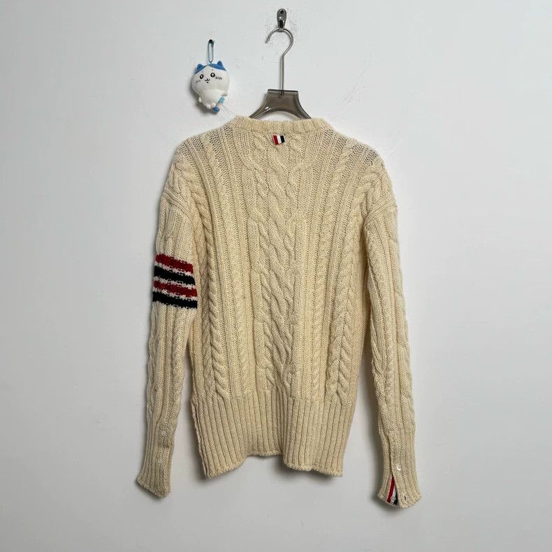 Thom Browne Thom Browne Cream Cable Knit Sweater-dmc Size US L / EU 52-54 / 3 - 3 Thumbnail