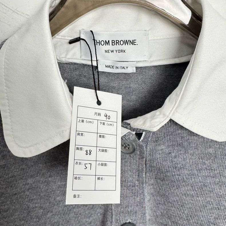 Thom Browne Gray Wool Cardigan by Thom Browne-dmc Size US M / EU 48-50 / 2 - 2 Thumbnail