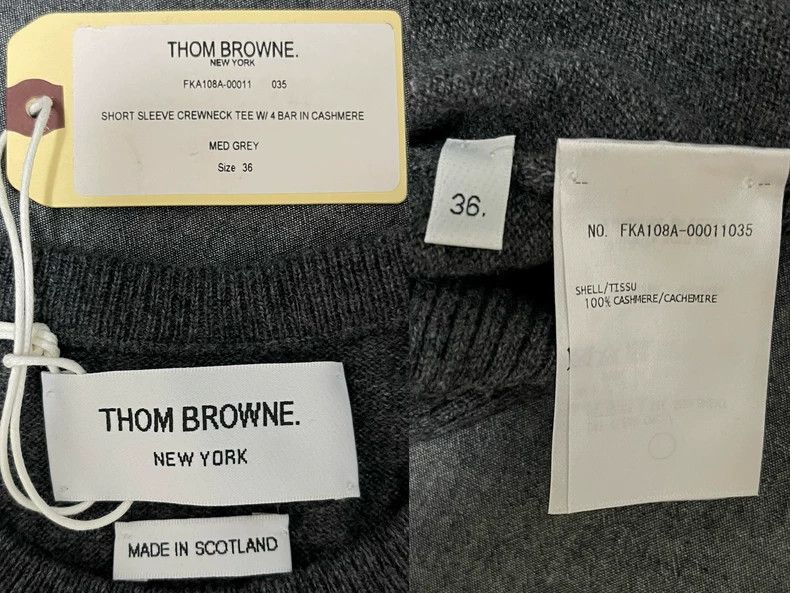 Thom Browne Short-sleeve Gray Cashmere Sweater-dmc Size US S / EU 44-46 / 1 - 2 Thumbnail