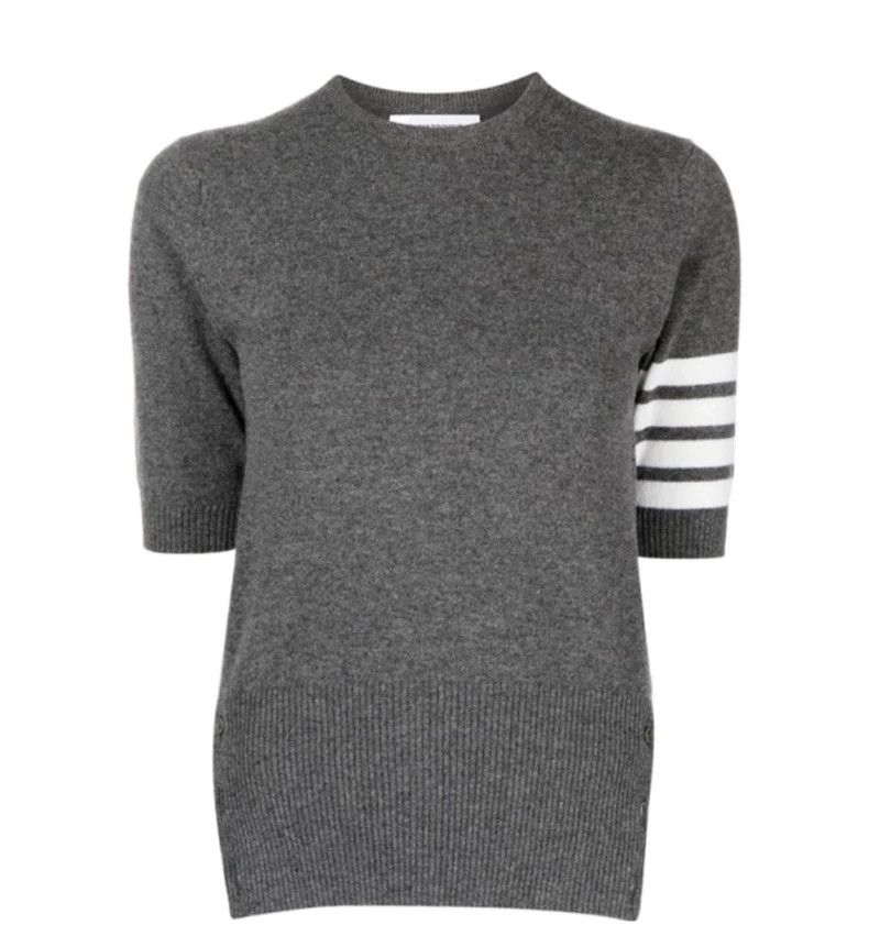 Thom Browne Short-sleeve Gray Cashmere Sweater-dmc Size US S / EU 44-46 / 1 - 6 Thumbnail