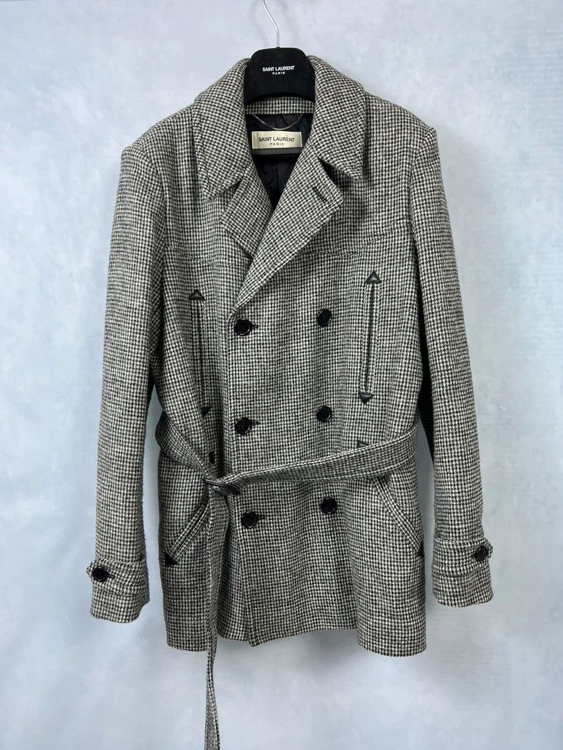 Saint Laurent Paris Saint Laurent Double-Breasted Houndstooth Coat-dmc Size US M / EU 48-50 / 2 - 2 Thumbnail