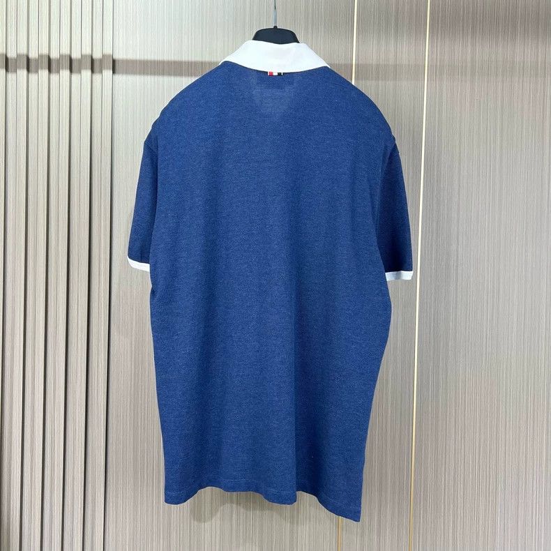 Thom Browne Thom Browne Blue Short Sleeve Polo Shirt-dmc Size US M / EU 48-50 / 2 - 2 Thumbnail