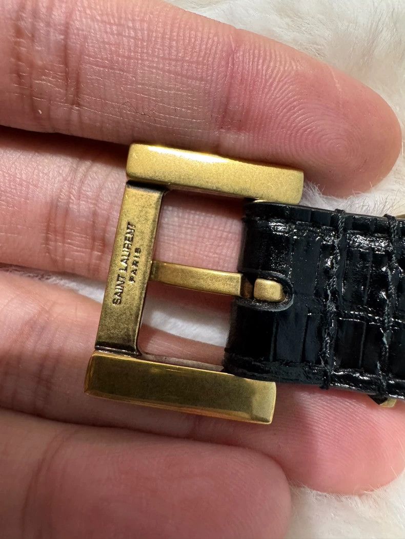 Saint Laurent Paris Saint Laurent Black Gold Logo Waist Belt-dmc Size ONE SIZE - 4 Thumbnail
