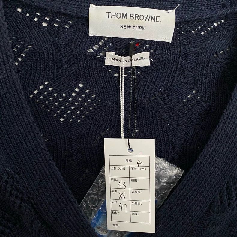 Thom Browne Thom Browne Navy Striped Cardigan-dmc Size US M / EU 48-50 / 2 - 2 Thumbnail
