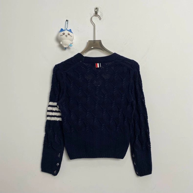 Thom Browne Thom Browne Navy Striped Cardigan-dmc Size US M / EU 48-50 / 2 - 3 Thumbnail