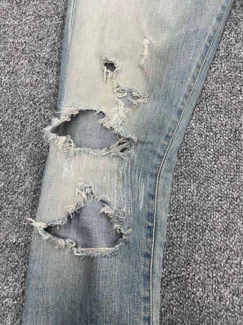 Saint Laurent Paris Saint Laurent Distressed Blue Denim Jeans-dmc Size US 28 / EU 44 - 3 Thumbnail