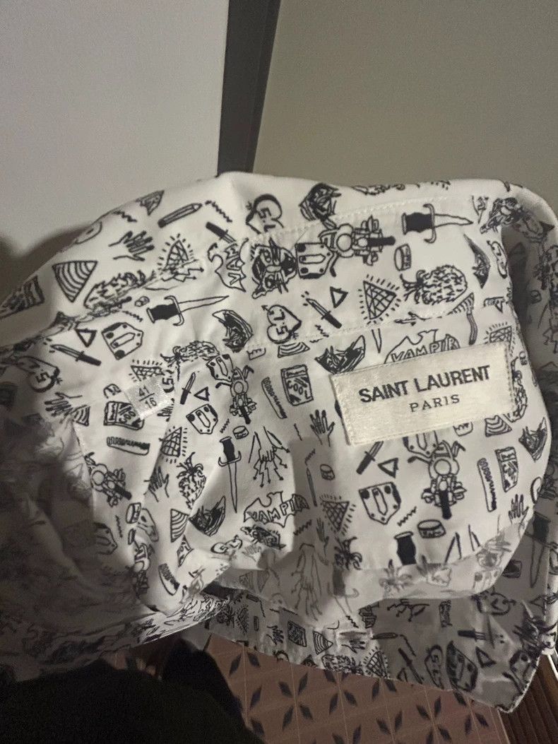 Saint Laurent Paris Saint Laurent Art Graffiti Shirt-dmc Size US M / EU 48-50 / 2 - 3 Thumbnail