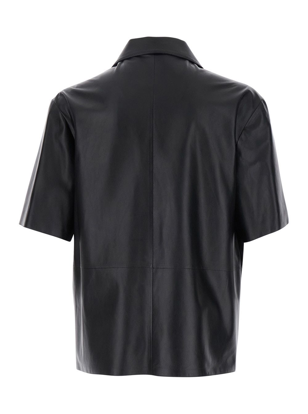 ARMA 'Cave' Black Oversize Shirt with Notched Collar in Leather Man Size US XL / EU 56 / 4 - 2 Thumbnail