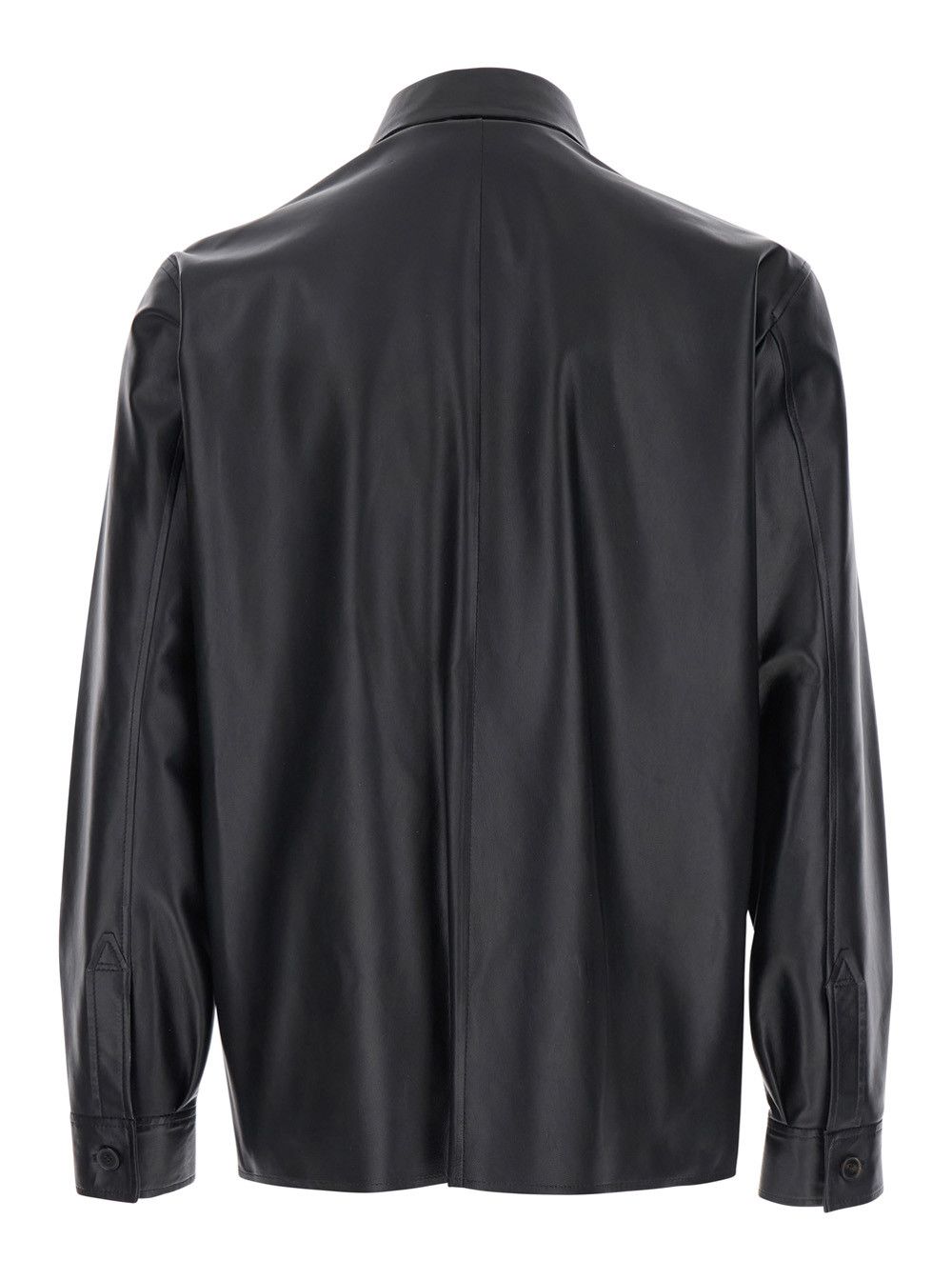 ARMA 'Lush' Black Shirt with Classic Collar and Contrasting Buttons in Leather Man Size US M / EU 48-50 / 2 - 2 Thumbnail