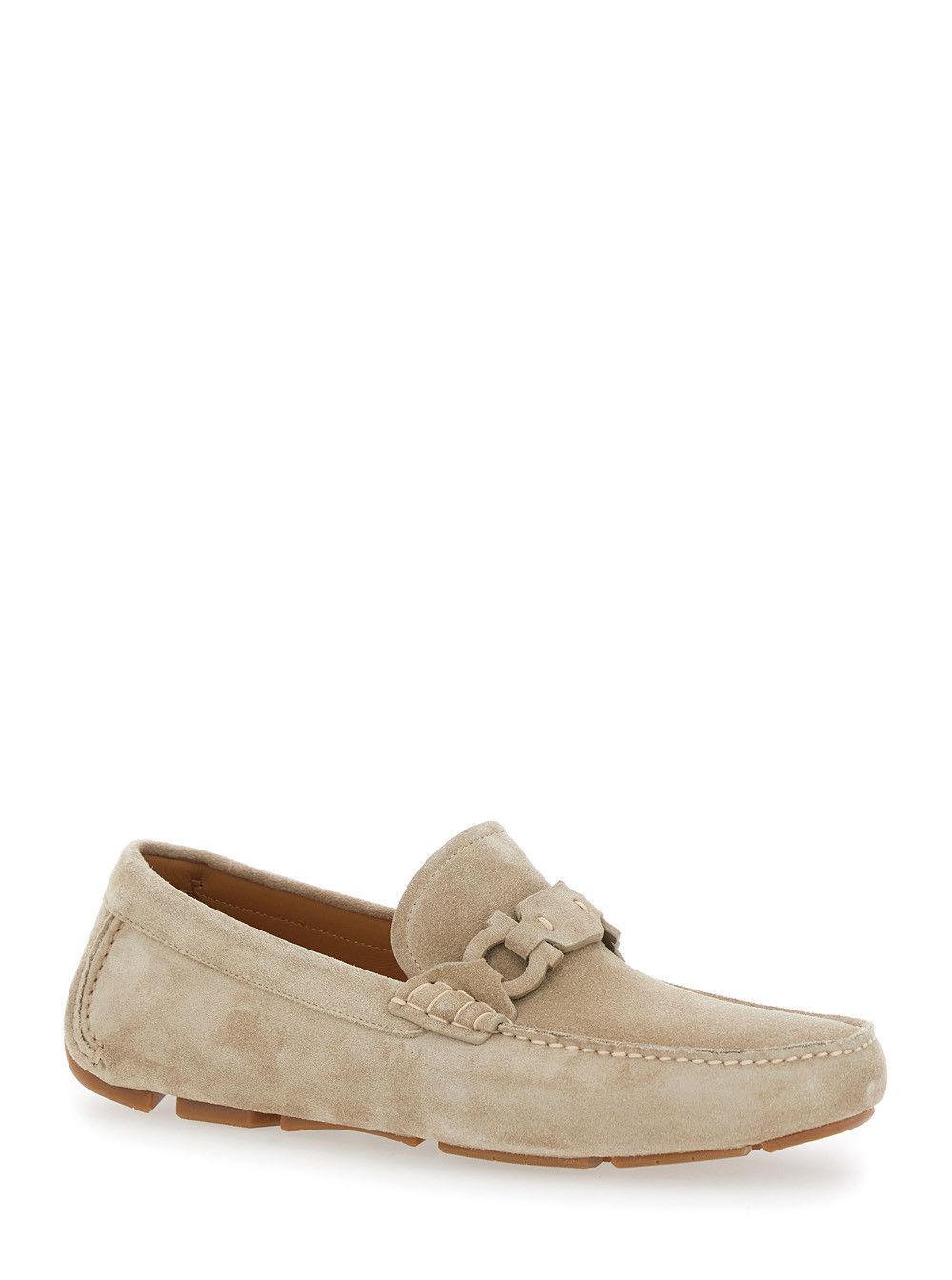 Salvatore Ferragamo Beige Loafers with Ganicini Plaque on the Front in Suede Man Size US 10 / EU 43 - 2 Thumbnail