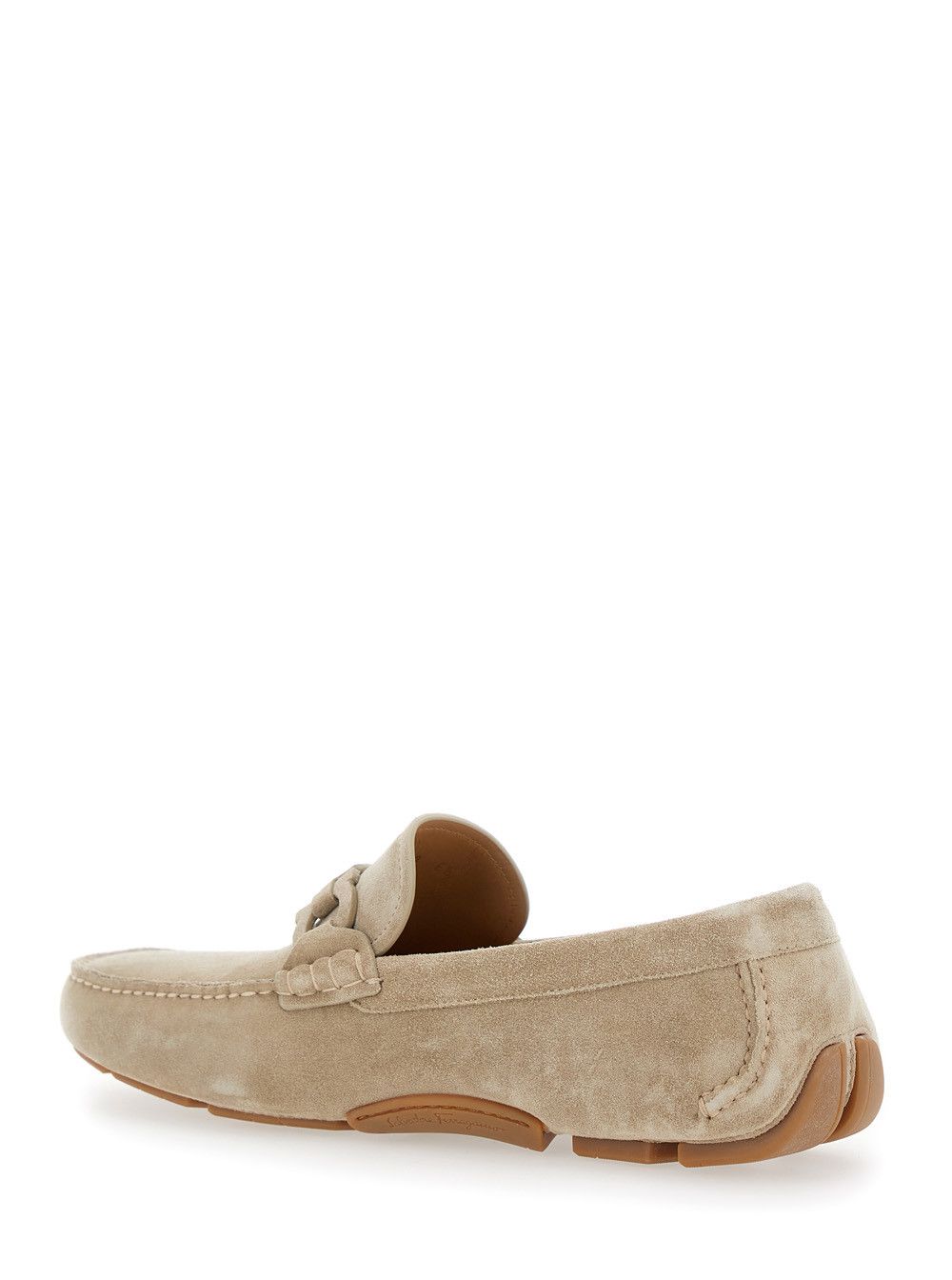 Salvatore Ferragamo Beige Loafers with Ganicini Plaque on the Front in Suede Man Size US 10 / EU 43 - 3 Thumbnail