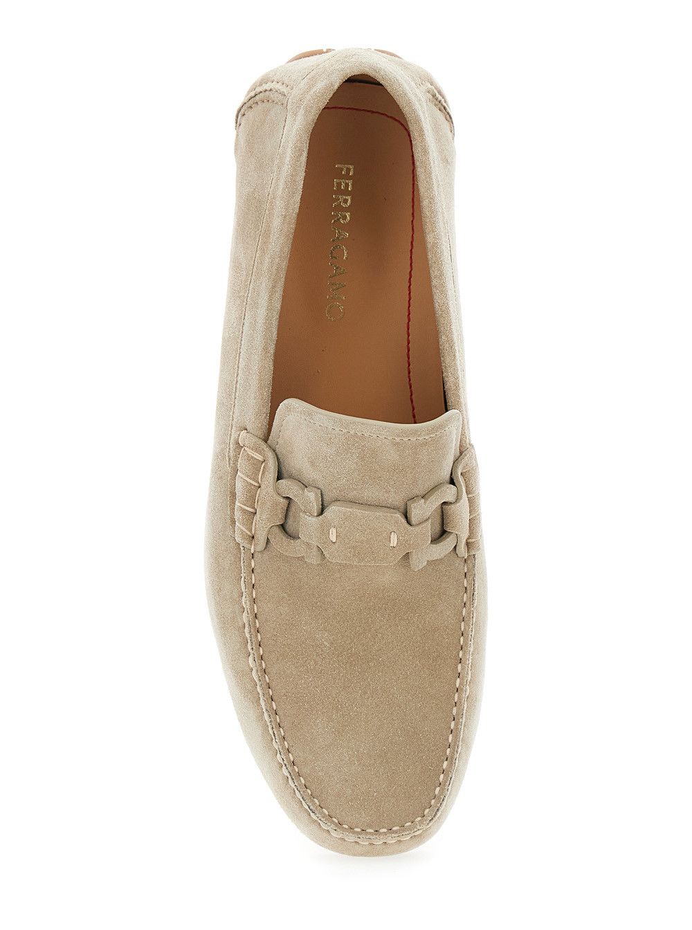 Salvatore Ferragamo Beige Loafers with Ganicini Plaque on the Front in Suede Man Size US 10 / EU 43 - 4 Thumbnail