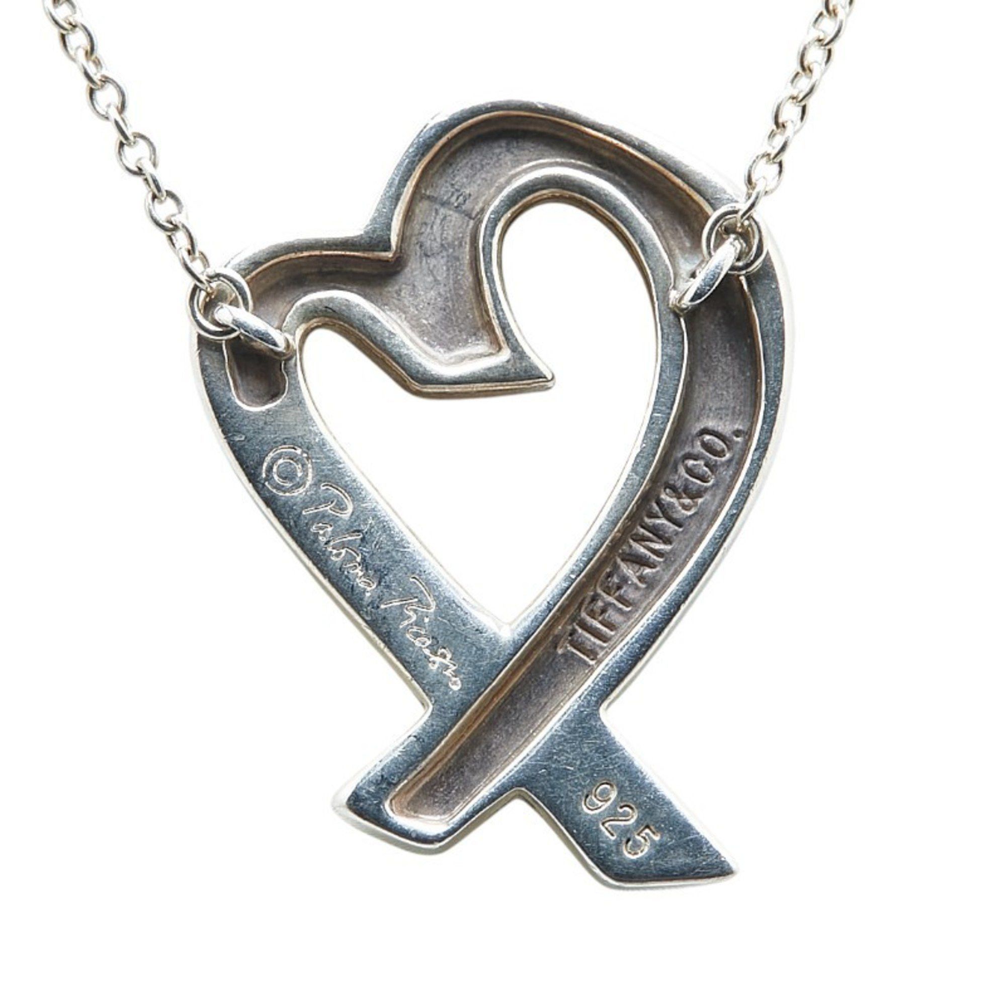 Tiffany Loving Heart Necklace SV925 Silver Women's