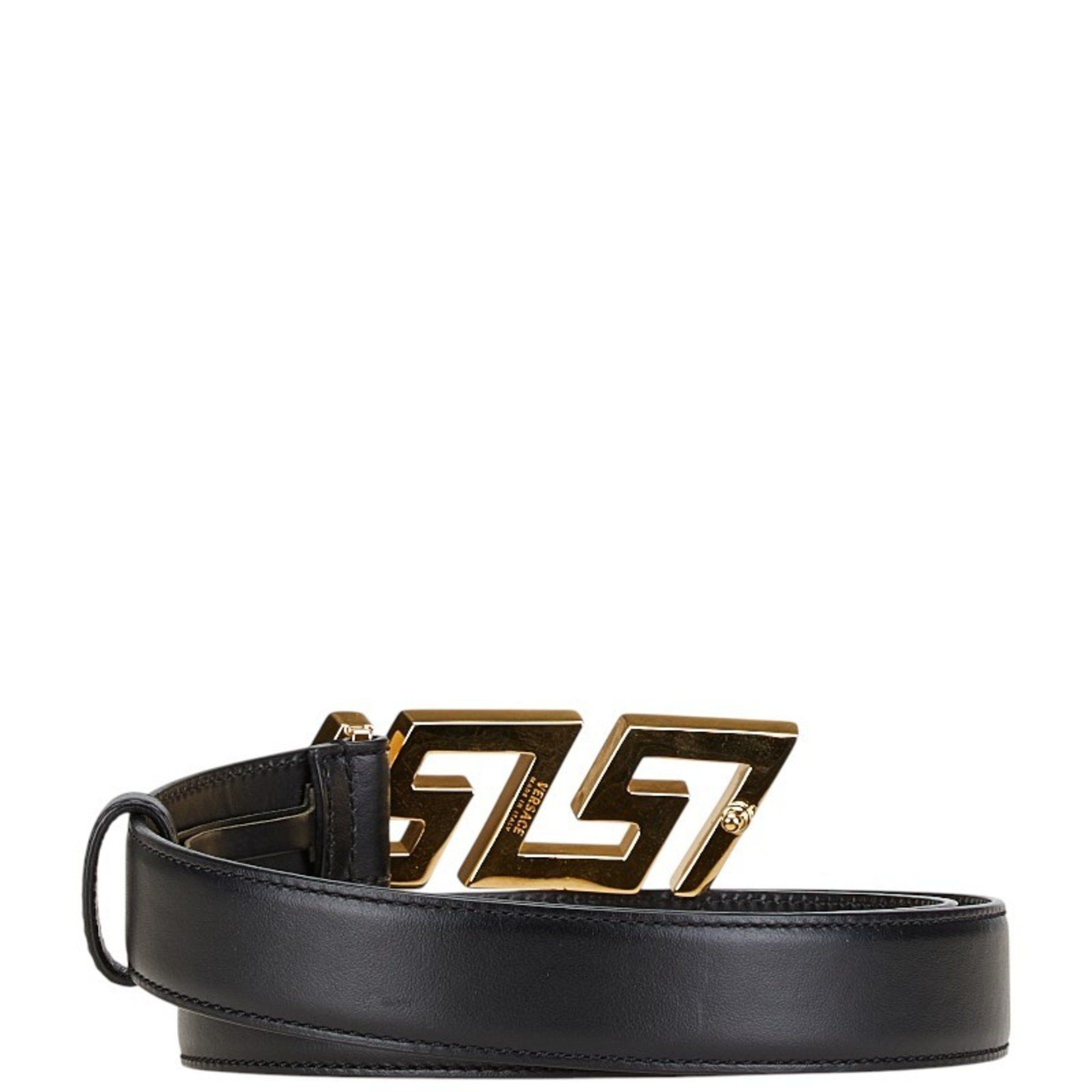 Versace Versace Greca Belt Size: 85/34 Black Gold Leather Plated Men's VERSACE Size ONE SIZE - 3 Thumbnail